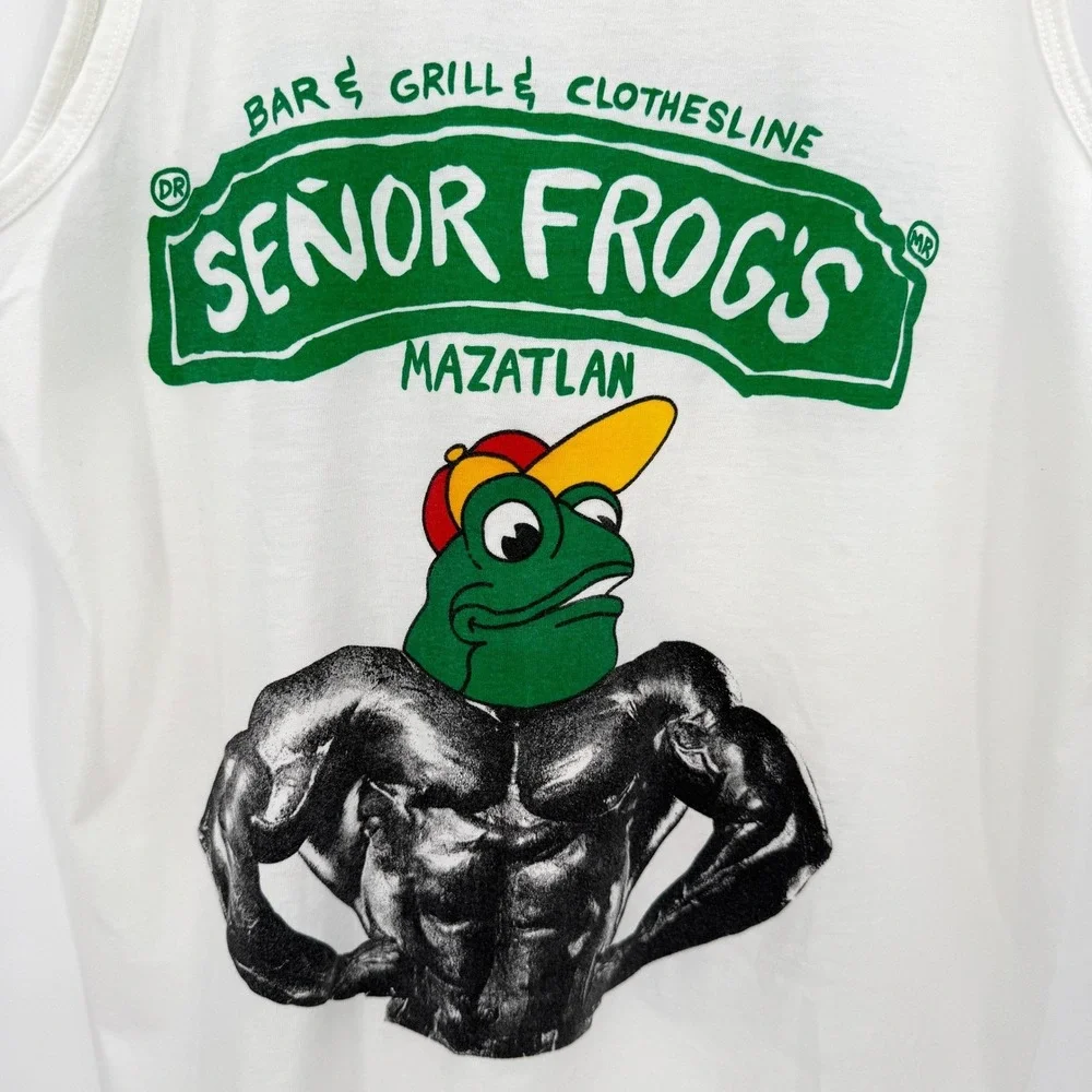 Vintage 90s Senor Frogs Mazatlan Tank Top Carlos n‎ Charlies Bodybuilder Mens XL